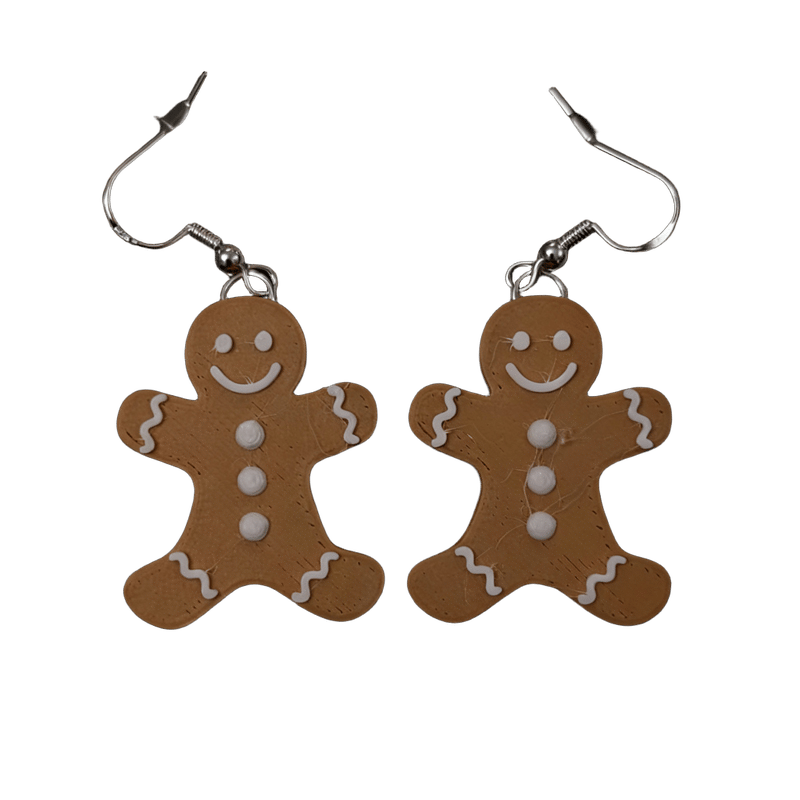 Gingerbread Man 3D Printed Earrings